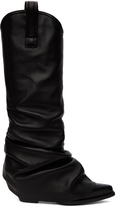 R13 Mid Cowboy Boots In Black