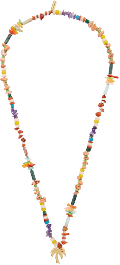 Palm Angels Palm Beads Necklace In Multicolor