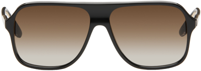Victoria Beckham Black Aviator Sunglasses In 001 Black