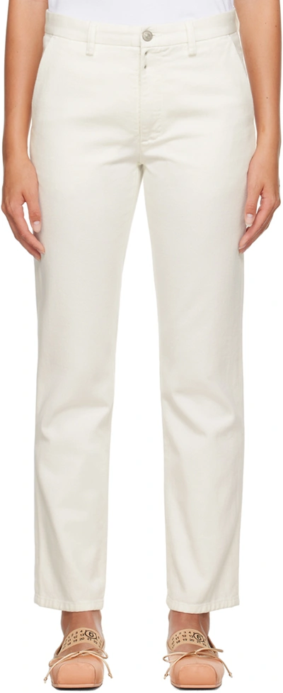 Mm6 Maison Margiela Off-white Four-pocket Jeans In 101 Off White