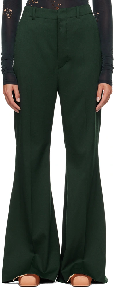 Mm6 Maison Margiela Green Four-pocket Trousers In 650 Poison Green