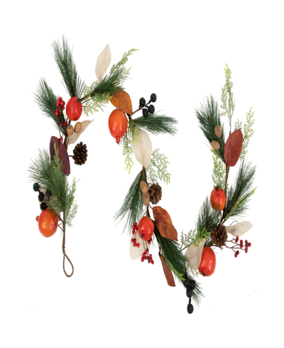 Northlight 6' X 10" Autumn Harvest Mixed Berry And Pomegranate Garland In Red