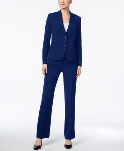 Anne Klein Missy & Petite Executive Collection 3-pc. Pants And Skirt Suit Set, Created For Macy's In Navy