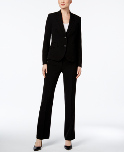 Anne Klein Missy & Petite Executive Collection 3-pc. Pants And Skirt Suit Set, Created For Macy's In Black