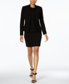 Anne Klein Missy & Petite Executive Collection Single-button A-line Skirt Suit, Created For Macy's In Black
