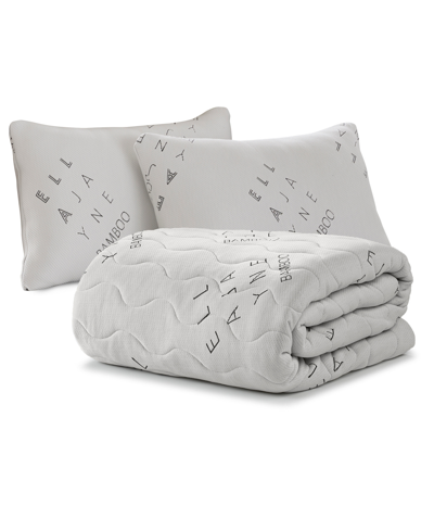 Ella Jayne Viscose From Bamboo Pillow And Topper Bedding Bundle, Queen In White