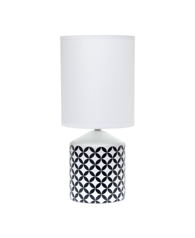 Simple Designs Fresh Prints Table Lamp In Black With White