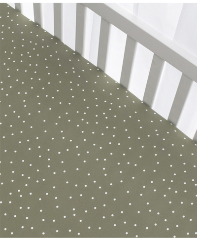 Living Textiles Baby Boys Printed Jersey Crib Sheet In Olive