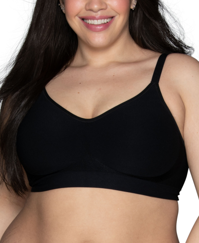 Vanity Fair Beyond Comfort Seamless Simple Sizing Wireless Bra 72190 In Midnight Black