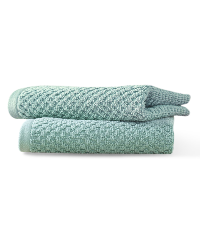 Blue Loom Lilly Cotton And Rayon From Bamboo 2 Piece Washcloth Set, 13" X 13" In Seafoam