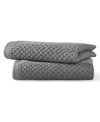 Blue Loom Lilly Cotton And Rayon From Bamboo 2 Piece Hand Towel Set, 30" X 18" In Smoke