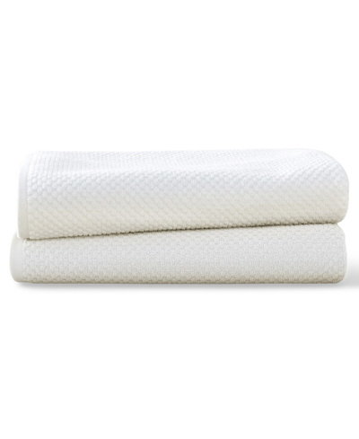 Blue Loom Lilly Cotton And Rayon From Bamboo 2 Piece Bath Towel Set, 56" X 30" In White