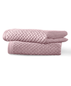 Blue Loom Lilly Cotton And Rayon From Bamboo 2 Piece Washcloth Set, 13" X 13" In Peony
