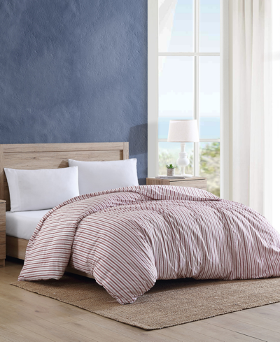 NAUTICA COLERIDGE STRIPE COTTON REVERSIBLE DUVET COVER SET, TWIN