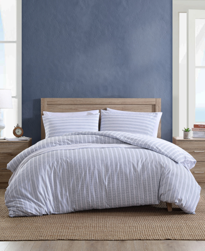 Nautica Beaux Stripe Cotton Reversible Duvet Cover Sets Bedding In Charcoal