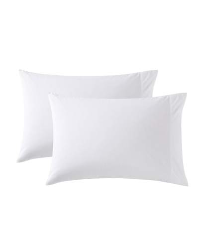 Nautica Solid White Cotton Percale Standard Pillowcase Pair Bedding In Deck White