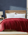 Nautica Solid Ultra Soft Plush Fleece Blanket, Twin In Biking Red