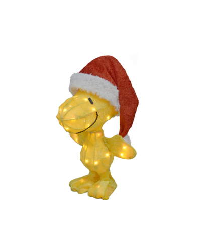 Northlight 18" Lighted Woodstock In Santa Hat Outdoor Christmas Yard Decoration In Yellow