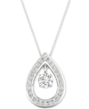 Macy's Diamond Orbital Teardrop Halo Pendant Necklace (1/3 Ct. T.w.) In 10k White Gold, 16" + 2" Extender In White Gold