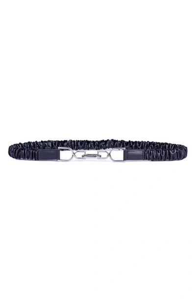 Linea Pelle Skinny Scrunch Waist Belt In Black