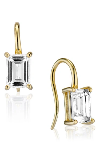 House Of Frosted 14k Gold Plated Sterling Silver White Topaz Earrings