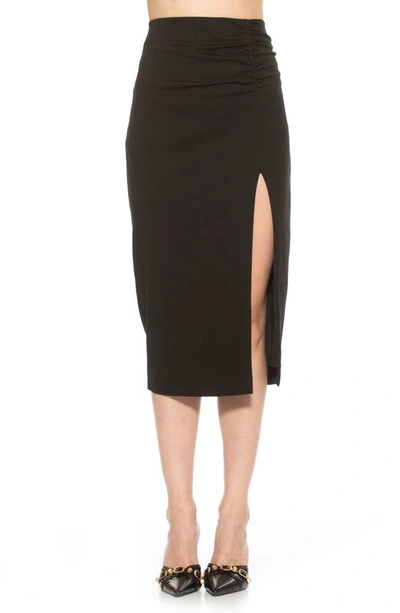 ALEXIA ADMOR ZAYLA RUCHED PENCIL SKIRT