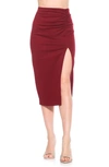 ALEXIA ADMOR ZAYLA RUCHED PENCIL SKIRT