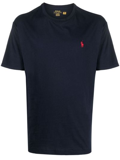 Polo Ralph Lauren Logo-embroidered Cotton T-shirt In Blue