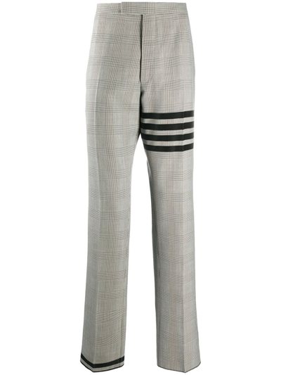 Thom Browne 4-bar Prince Of Wales Trousers In Black