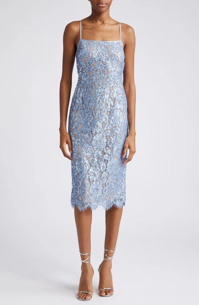 Michael Kors Sequin Lace Cocktail Dress In Coast