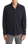 Vince Pique Long Sleeve Button Front Shirt In Coastal