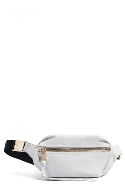 Aimee Kestenberg Milan Leather Belt Bag In Cloud W/ Shiny Gold