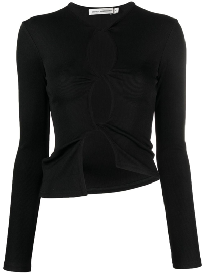 Christopher Esber Open-twist Long Sleeve Top In Black