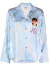 Mira Mikati X Javier Calleja Striped Satin Shirt In White