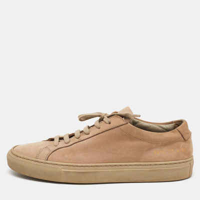 Pre-owned Common Projects Beige Suede Achilles Lace Up Sneakers Size 37