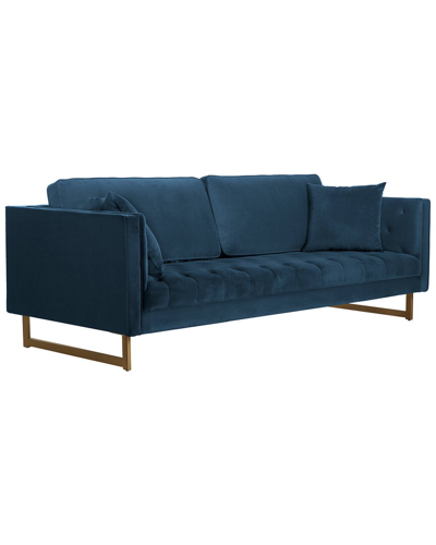 Armen Living Lenox Velvet Modern Sofa In Blue