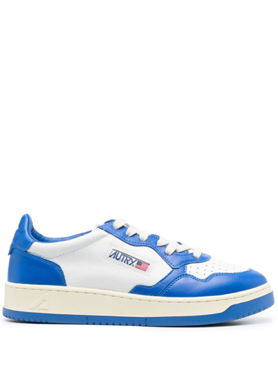 Autry Medalist Low-top Leather Sneakers In Leat/leat Wht/blueco