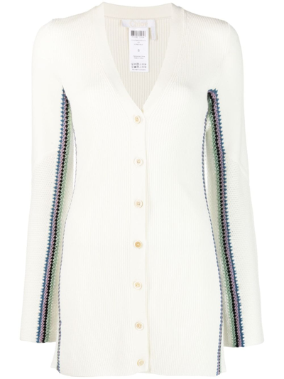 Chloé Cardigan Mit Streifen In White