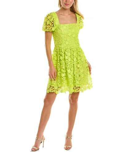 Donna Morgan Puff Sleeve Mini Dress In Green