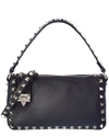 Valentino Rockstud Small Grainy Leather Crossbody In Black