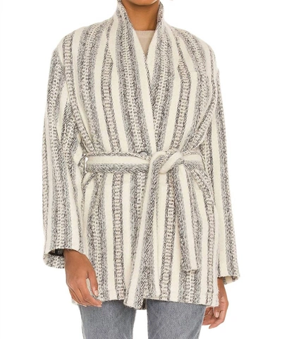 Iro Kiraz Striped Brushed Tweed Coat In Multi