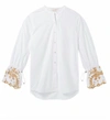 SCOTCH & SODA OVERSIZED FIT BUTTON UP SHIRT IN WHITE