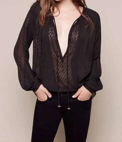 L Agence Pearl Raglan Blouse In Black