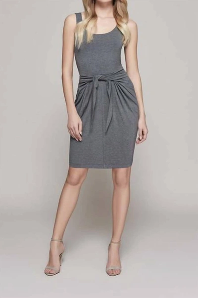 L Agence Ivy Tie Front Dress In Heather Grey