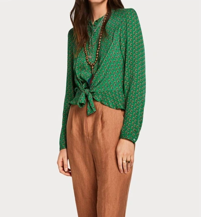 Scotch & Soda Top With Tie Detail In Green