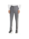 Canali Flat Front Classic Fit Solid Stretch Wool Dress Pants In Grey