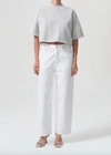 Agolde Reed Cropped Fleece Tee In Spoon In Multi