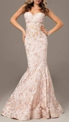 Jovani Evening Mermaid Dress In Blush In Pink