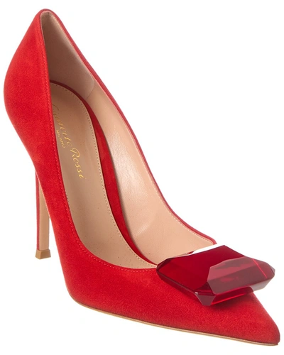 Gianvito Rossi Jaipur 70 Suede Pump In Red