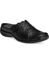 Easy Street Forever Womens Faux Leather Slip On Mules In Black